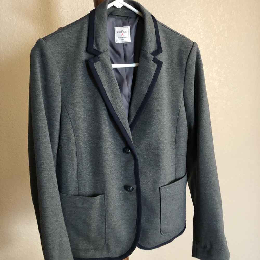 GAP Gray Blazer with Navy Trim